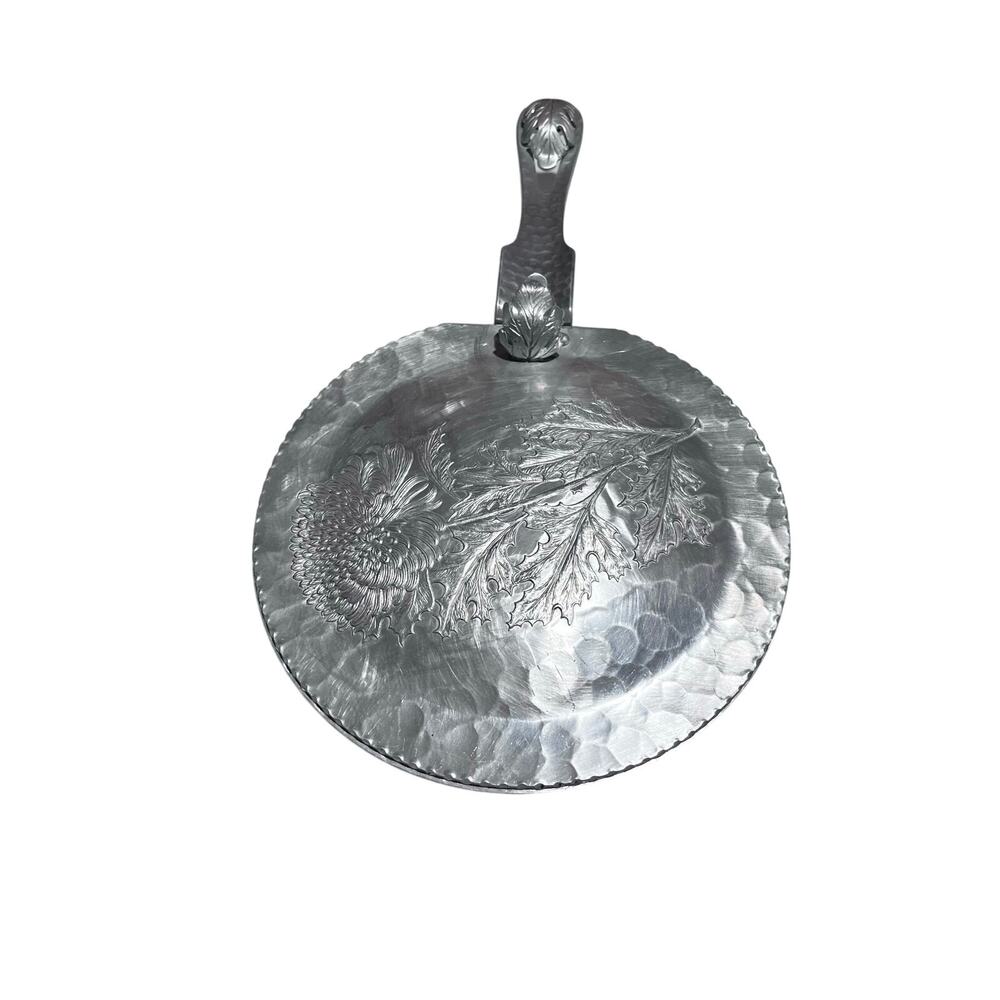 Vintage Trade Continental Mark 505 Floral‎ Embossed Silver Look Silent Butler